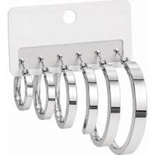 Venüs Design Çelik 6lı Halka Küpe Seti