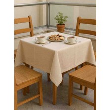 MiniStand Ham Kumaş Doğal Balkon Mutfak 100X100 cm Kare Masa Örtüsü