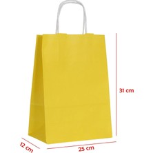Net Market Büküm Saplı Kağıt Çanta Sarı 25 x 12 x 31 (25 Adet)