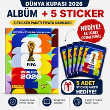 Panini FIFA World Cup 2026 Resmi Sticker Albümü + 5 Sticker Paket Avantajlı Set Yeşil Renkli