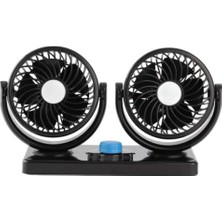 12V Araç Içi Vantilatör Çift Modlu Döner Başlıklı Oto Fan