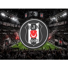 DU&ER ⚫⚪ Beşiktaş Temalı 4’lü Bardak Altlığı Seti – Taraftar Dekoratif Coaster Tasarımı