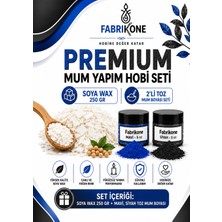 Fabrikone Premium Mum Yapım Hobi Seti - Soya Wax 250 gr - 2'li Toz Mum Boyası Seti - Mavi, Siyah BKFABSW2502MS