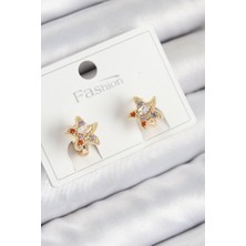 Vice Avm Pirinç Zirkon Taşlı Yıldız Model Gold Renk Çocuk Küpe VICE1395 1024