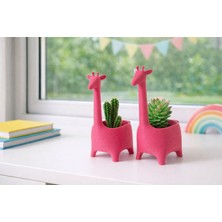 Msv Studio 3d Dekoratif Zürafa Saksı / Sukulent ve Kaktüs Için Mini Saksı