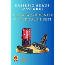 Sayarmarkt Araç Içi 3'lü Avantaj Seti - Eksiksiz Güvenlik ve Konfor Paketi (Evrensel Tüm Araçlarla Uyumlu)
