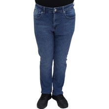 Hacker Fistan Store Erkek Mavi Yüksek Bel Dar Kesim Boru Paça Büyük Beden Jean Pantolon