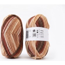 Batik Iplik Kahve Tonları Melanj Örgü Ipi Ipliği - 100G/360M %100 Akrilik