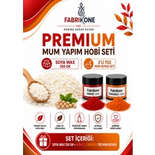 Fabrikone Premium Mum Yapım Hobi Seti - Soya Wax 250 gr - 2'li Toz Mum Boyası Seti - Kırmızı, Turuncu BKFABSW2502KT