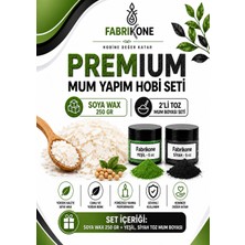 Fabrikone Premium Mum Yapım Hobi Seti - Soya Wax 250 gr - 2'li Toz Mum Boyası Seti - Yeşil, Siyah BKFABSW2502YS