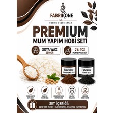 Fabrikone Premium Mum Yapım Hobi Seti - Soya Wax 250 gr - 2'li Toz Mum Boyası Seti - Kahverengi, Siyah BKFABSW2502KHS