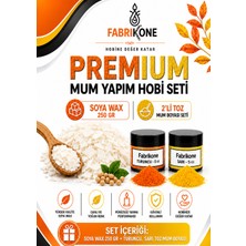 Fabrikone Premium Mum Yapım Hobi Seti - Soya Wax 250 gr - 2'li Toz Mum Boyası Seti - Turuncu, Sarı BKFABSW2502TSR