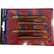 Ryuji Snake Shad 12CM 16GR (2 Jighead + 4  Silikon) 09 Black Gold