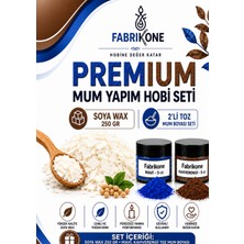 Fabrikone Premium Mum Yapım Hobi Seti - Soya Wax 250 gr - 2'li Toz Mum Boyası Seti - Mavi, Kahverengi BKFABSW2502MKH