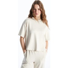 Lc Waikiki Yeni Sezon Bisiklet Yaka Oversize Kadın Tişört
