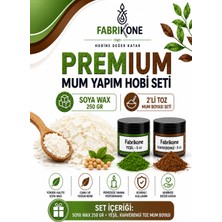 Fabrikone Premium Mum Yapım Hobi Seti - Soya Wax 250 gr - 2'li Toz Mum Boyası Seti - Yeşil, Kahverengi BKFABSW2502YKH