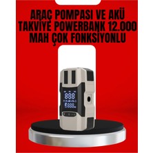 Sayarmarkt Dijital Ekranlı Araç Pompası Akü Takviye Powerbank 12.000 Mah