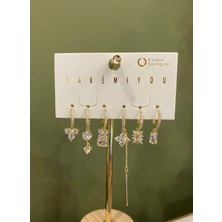 Yakemiyou Taşlı Altılı Küpe
