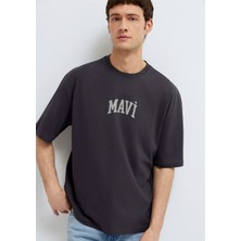 Mavi Mavi Logo Baskılı Antrasit Tişört 0613578-70087