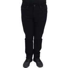Hacker Fistan Store Erkek Siyah Yüksek Bel Rahat Kesim Boru Paça Büyük Beden Jean Pantolon