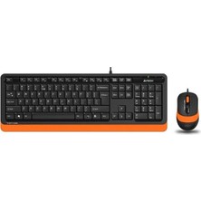 A4TECH F1010 Kablolu USB Q Trk Siyah/turuncu Klavye - Mouse Set