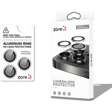 Apple iPhone 16 Pro Zore Cl-12 Premium Safir Parmak Izi Bırakmayan Anti-Reflective Kamera Lens Koruyucu
