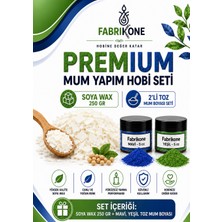 Fabrikone Premium Mum Yapım Hobi Seti - Soya Wax 250 gr - 2'li Toz Mum Boyası Seti - Mavi, Yeşil BKFABSW2502MY