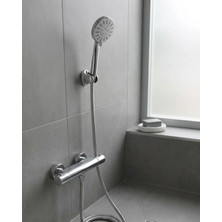 Sayarmarkt Krem Duş Başlığı Seti 4 Kademeli El Duşu Spiral Hortumlu Banyo Seti