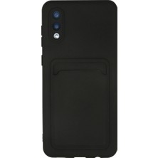 İlkyaz Fashion Samsung Galaxy A02 Kılıf Kelvin Kartvizitli Silikon - Siyah