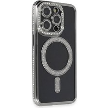 Buğlem Event 14 Pro Max Kılıf Joke Simli Magneticsafe Kılıf - Gri