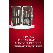 Uravas Store Manikür Pedikür Seti 7 Parça Tırnak Makası Kaş Makası Cımbız Çantalı
