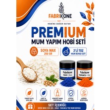 Fabrikone Premium Mum Yapım Hobi Seti - Soya Wax 250 gr - 2'li Toz Mum Boyası Seti - Mavi, Turuncu BKFABSW2502MT