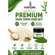 Fabrikone Premium Mum Yapım Hobi Seti - Soya Wax 250 gr - Tekli Toz Mum Boyası - Yeşil BKFABSW2501Y