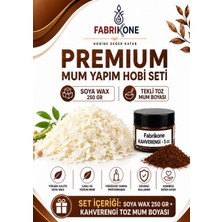Fabrikone Premium Mum Yapım Hobi Seti - Soya Wax 250 gr - Tekli Toz Mum Boyası - Kahverengi BKFABSW2501KH