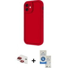 Marsilyan™- iPhone 11 Kılıf Yankı Yansıma Özel Seri - Şeffaf Royal Nano Ekran Koruyucu + Pers Alüminyum Kamera Lens - Kı