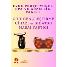 Sayarmarkt Evde Profesyonel Spa ve Güzellik Paketi: Cilt Gençleştirme Cihazı & Shiatsu Masaj Yastığı