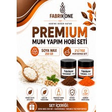 Fabrikone Premium Mum Yapım Hobi Seti - Soya Wax 250 gr - 2'li Toz Mum Boyası Seti - Kahverengi, Turuncu BKFABSW2502KHT