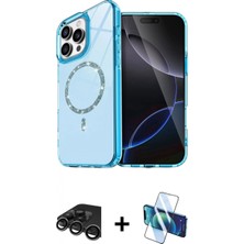Marsilyan™- iPhone 15 Pro Max Kılıf Kıvılcım Form Prime - Siyah 3D Antistatik Seramik Nano Ekran Koruyucu + Raze Metal Kamera Lens - Tmgı