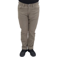Hacker Fistan Store Erkek Koyu Bej Yüksek Bel Rahat Kesim Boru Paça Büyük Beden Jean Pantolon