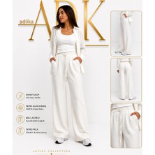 Keten Karışımlı Bol Kesim Pantolon