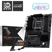MSI Msı Pro B850-S WIFI6E Ddr5 Hdmı-Dp Pcıe 5.0 Am5 Atx