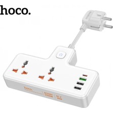Nemere Hoco AC12A 2500W 2 Priz + 3 USB + 30W Type-C Multifonksiyonel Priz Çoğaltıcı Şarj ALETI-(5775)