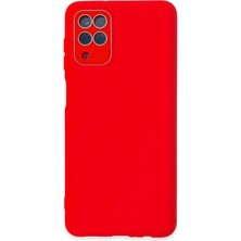 Nemere Mey Ithalat®  Samsung Galaxy A22 Kılıf Lansman Glass Kapak - Kırmızı