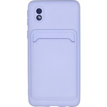 Nemere Mey Ithalat®  Samsung Galaxy A01 Core Kılıf Kelvin Kartvizitli Silikon - Lila