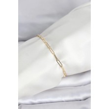 Nemere Mey Ithalat® cm 14K Gold Renk Ataç Zincir Model Kadın Bileklik