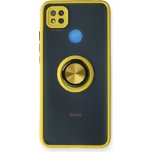 Nemere Mey Ithalat®   Redmi 9c Kılıf Montreal Yüzüklü Silikon Kapak - Sarı