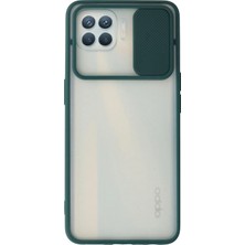 Nemere Mey Ithalat®   Reno 4 Lite Kılıf Palm Buzlu Kamera Sürgülü Silikon - Yeşil