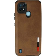 Nemere Mey Ithalat®  Realme C21 Kılıf Loop Deri Silikon - Kahverengi