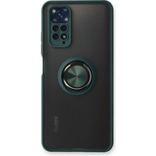 Nemere Mey Ithalat®   Redmi Note 11 Kılıf Montreal Yüzüklü Silikon Kapak - Yeşil