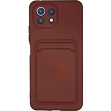 Nemere Mey Ithalat®   Mi 11 Kılıf Kelvin Kartvizitli Silikon - Bordo